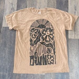 hollister graphic tee “slow down” w/ flowers